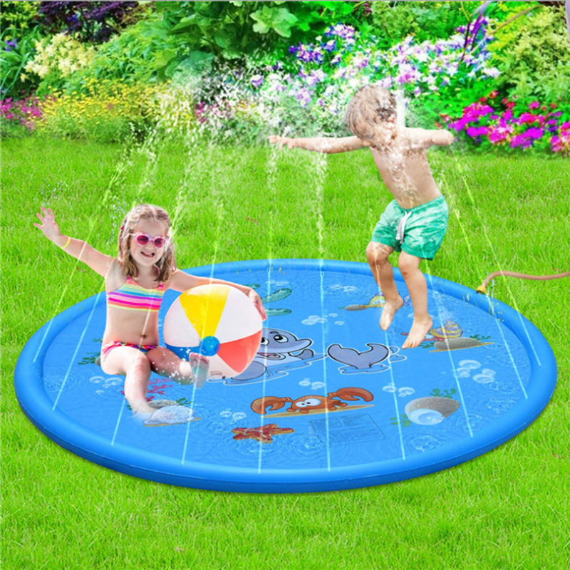 喷水垫儿童喷水游戏垫户外草坪沙滩戏水玩具洒水垫喷雾池图