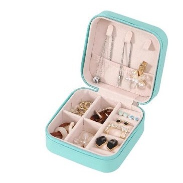 Jewelry storage box, earrings, necklaces, rings, large-capacity storage box, travel portable zipper style accessory storage box Item Picture