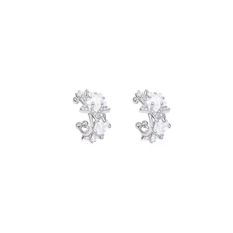 Star ear clips, unique ear bone clips, earrings, light luxury and high-end feel, ear bone clips without ear holes, new 2024 bestsellers Item Picture