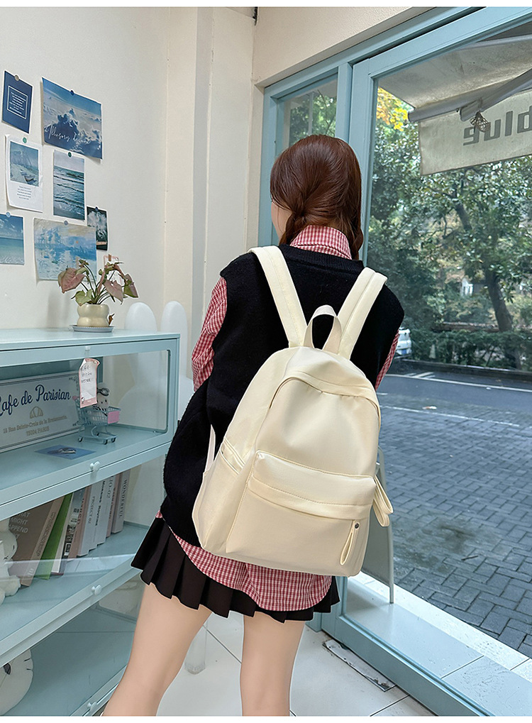书包女ins 小清新高中生双肩包女纯色少女旅行背包男耐磨休闲背包详情21