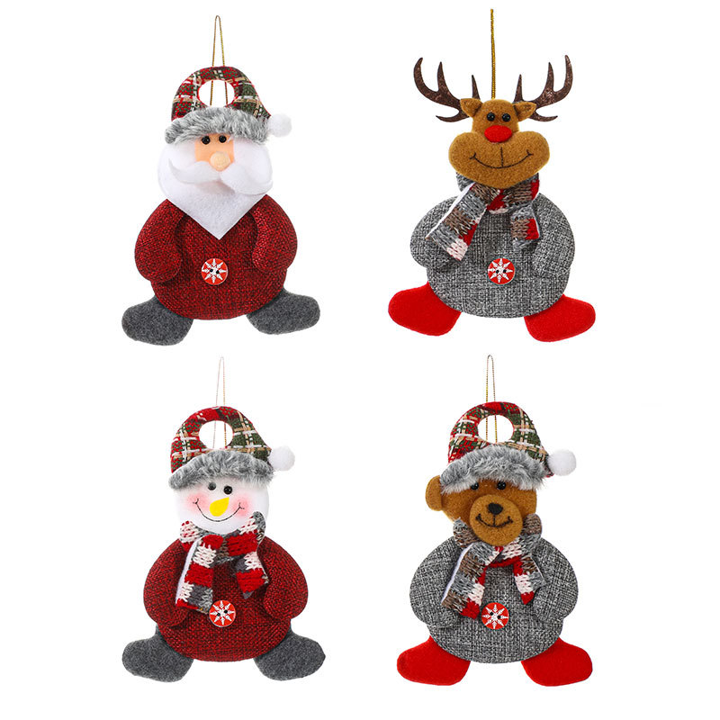 Christmas Decorations Christmas Doll Fabric Button Pendant Christmas Tree Accessories Fabric Pendant Item Picture
