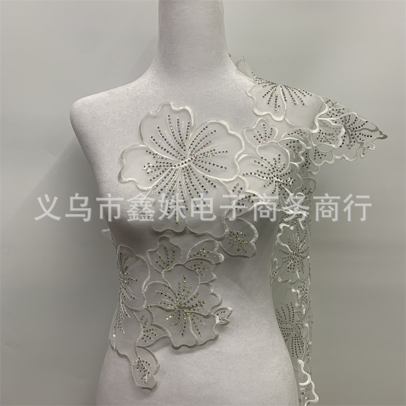 Transparent plain embroidery, barcode hot stamping and diamond clothing accessories