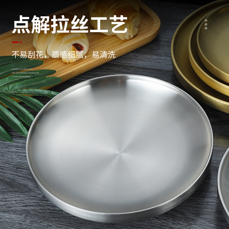 304不锈钢/双层防烫菜盘细节图