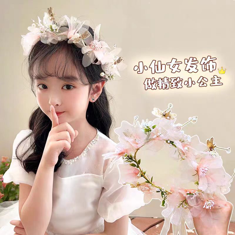 Headband Super Fairy Princess Headband Crown Tiara Headflower Wreath Hair Clip