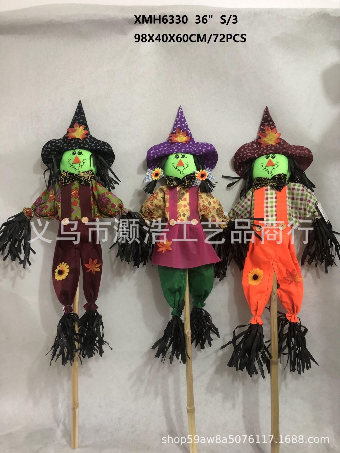 Source Manufacturers Supply Halloween Witch Scarecrow Pumpkin Cuttings Scarecrow Ghost Festival Scene Layout Props Item Picture