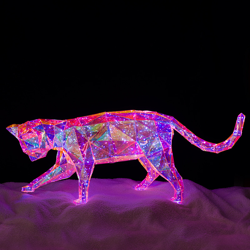 Cross Border Colorful Cheetah Decoration Outdoor Courtyard Luminous Ground Stall Cultural Create Gift Atmosphere Light To Girlfriend Doll Gift details Picture
