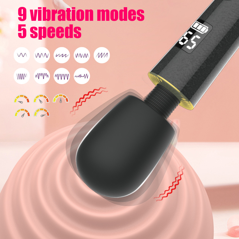 Digital display AV stick, massage, super vibration, sex toy, charging, women, adult toy details Picture