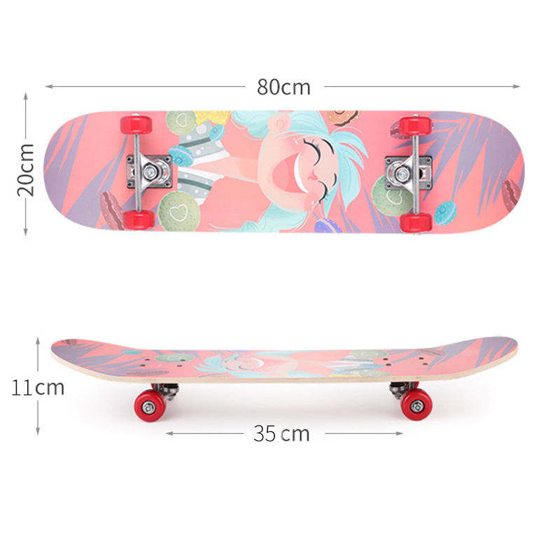 New Longboard Girl Beginner Four Wheel Vitality Board Beginner Children's Scooter Professional Double Warp Board Custom Item Picture