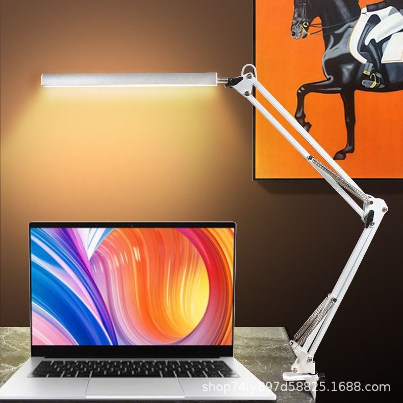 Amazon LED long-arm eye-protecting desk lamp, creative bedside reading usb desk lamp for student dormitories, folding clip desk lamp Specification image