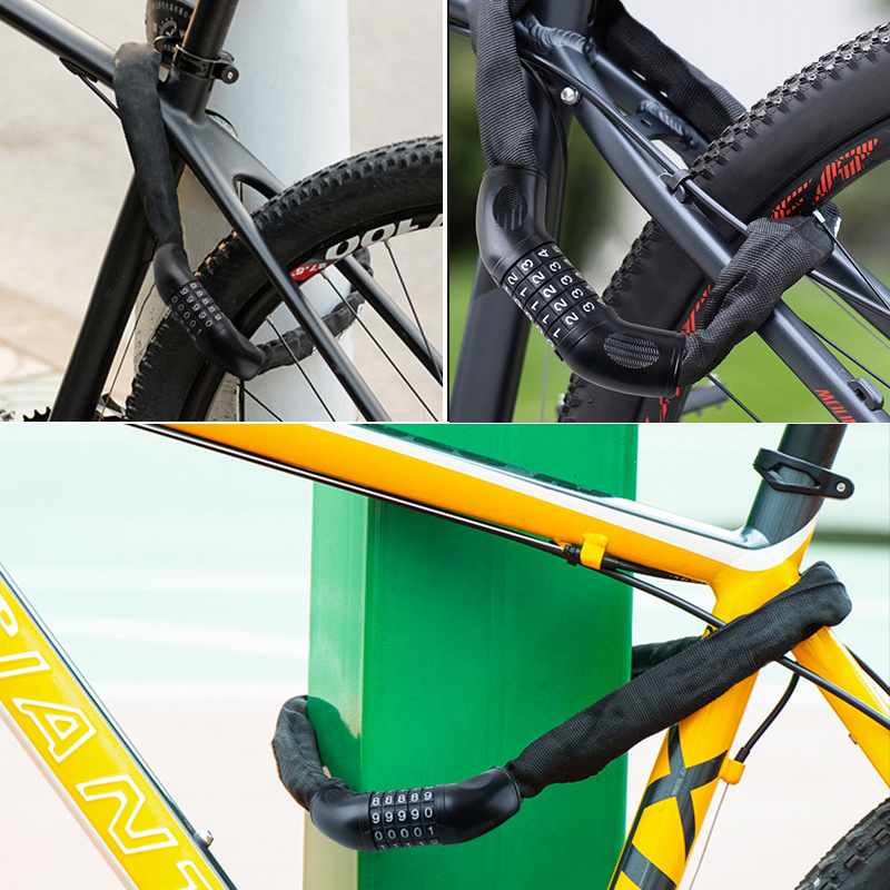 Bicycle locks, password chain locks, thickened anti-theft locks, portable chain locks for electric bikes, wholesale of bicycle locks Specification image