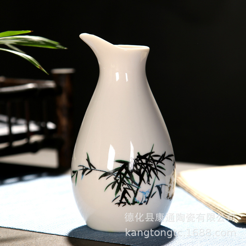 Creative 8-cup ceramic wine set, Chinese Baijiu cup, vintage wine dispenser, gift box set, logo gift Specification image