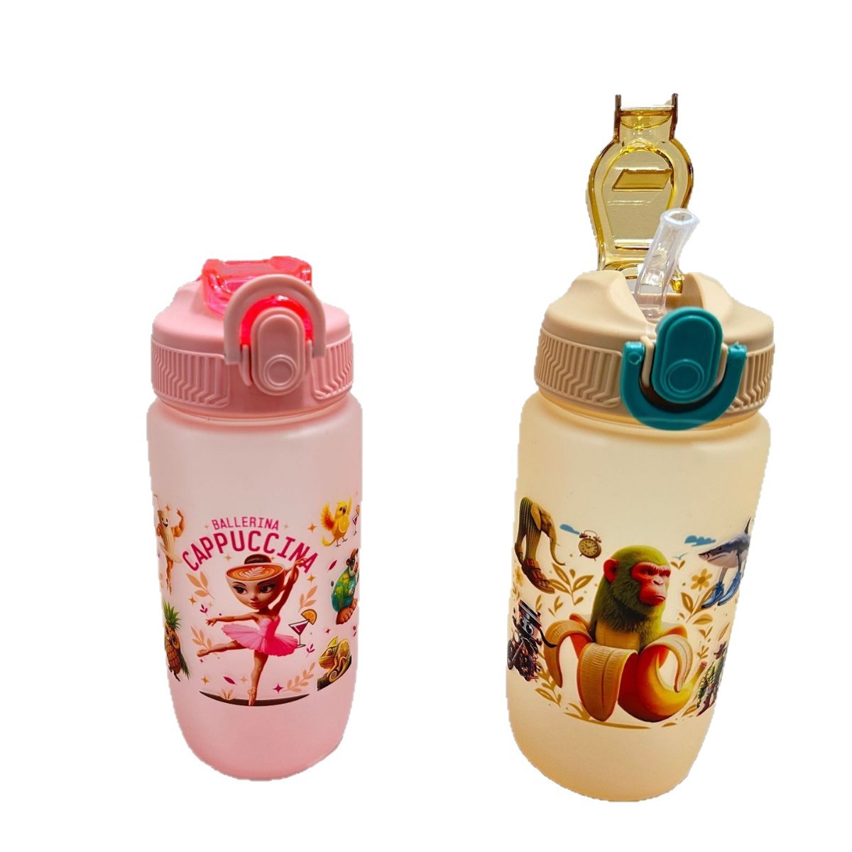 Wholesale of overseas best-selling Shan Hai Jing series water cups, children's water cups, straws for direct drinking, and student hand-held space cups Item Picture