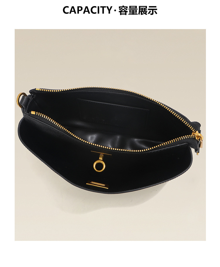 小众真皮麻将包女高级感手提包锁扣韩系拉链通勤大容量单肩斜挎包详情9