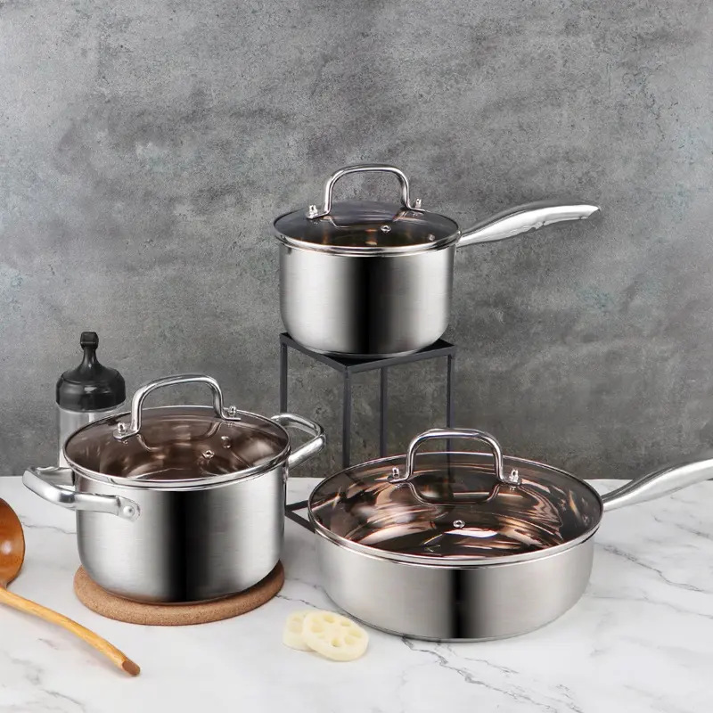 Foreign Trade Stainless Steel 12 Pots Commercial Household Kitchen Pot Pot Set Cross-Border Pots Kitchenware Wholesale details Picture
