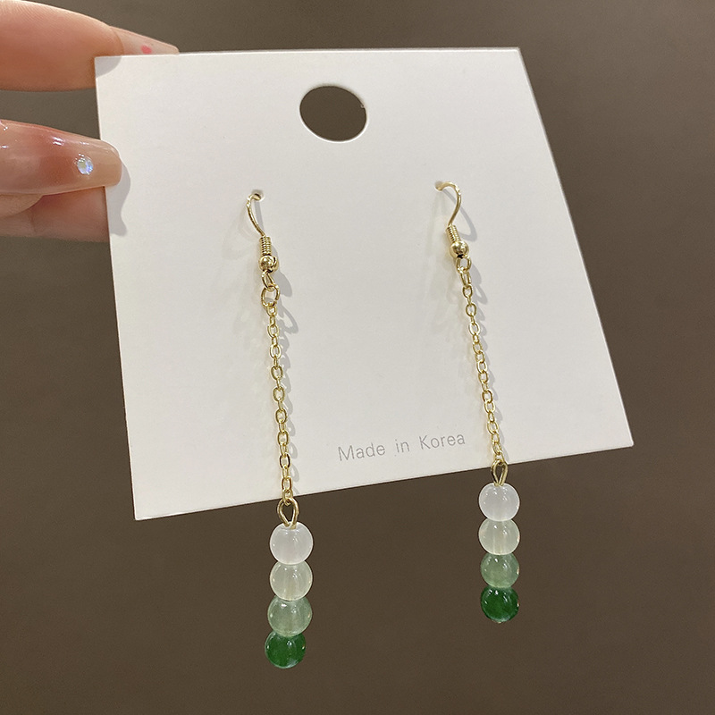 925银针/耳环女长款气质/饰品女长款气质/银饰品/耳环细节图