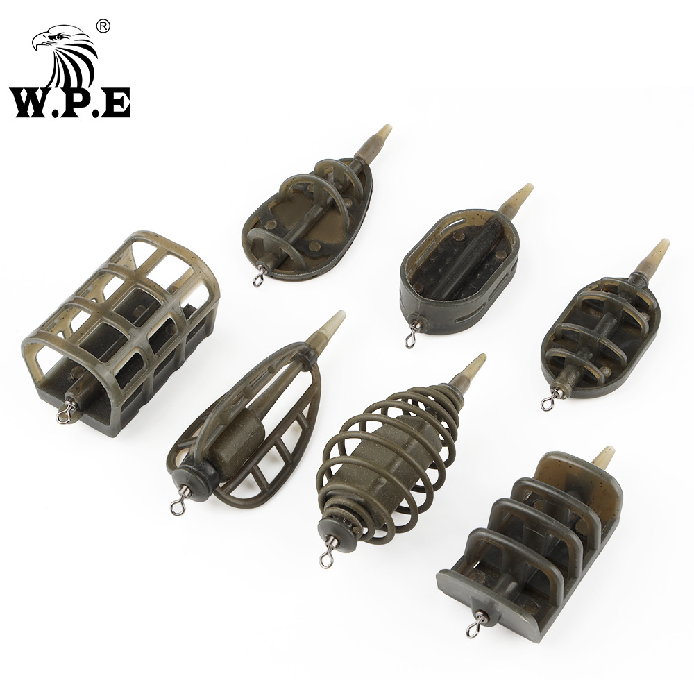 W.P.E 飞德钓法欧鲤钓饵笼投食器中通附饵铅坠40g-80g钓组配件