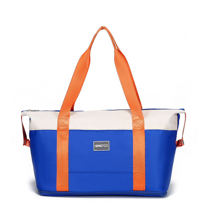 Multi-Functional Travel Bag Fashion Color Contrast Large Capacity Portable Korean Version Foldable Storage Waiting For Delivery Storage Bag Student Bag Application Scenario