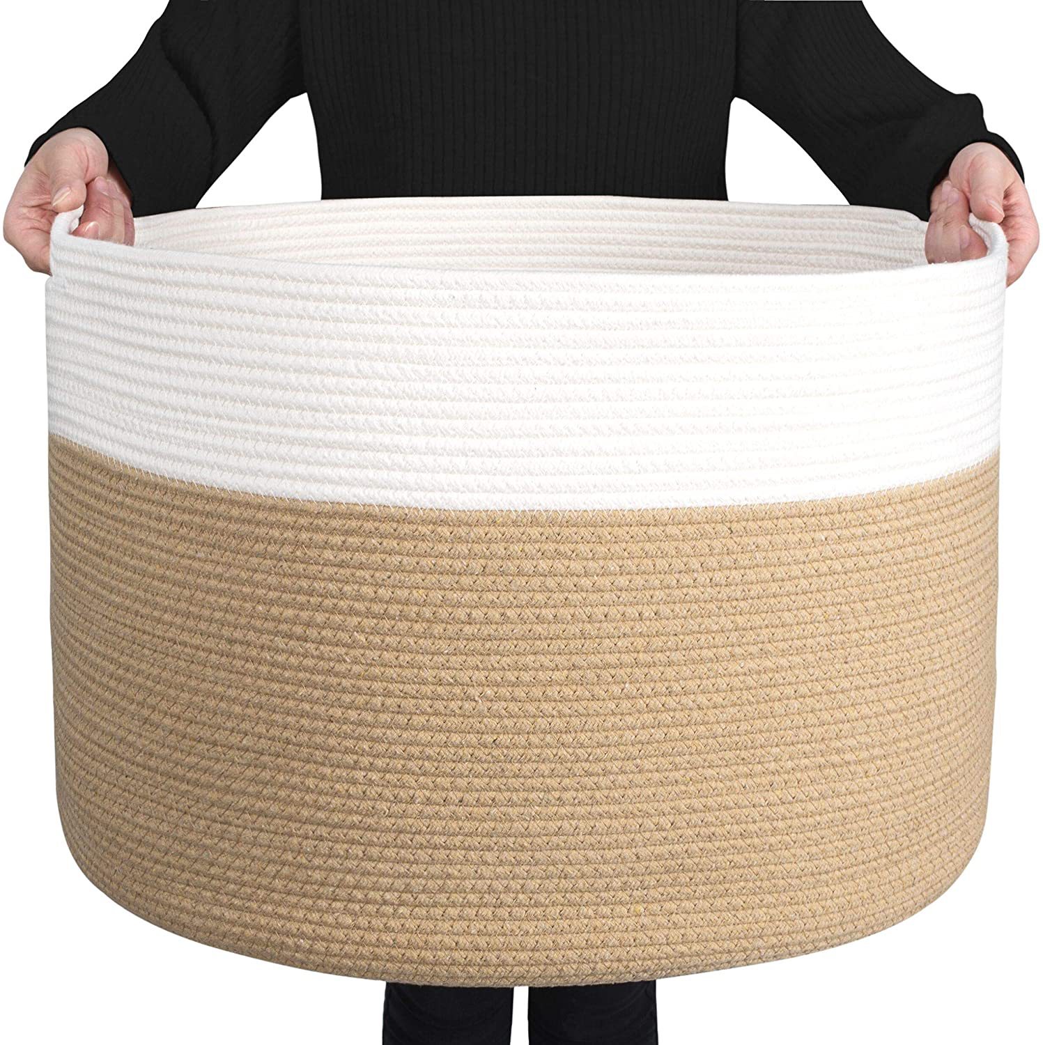 Storage Basket Woven Basket Storage Basket Cotton Rope Storage Closet Storage Basket Storage Basket Cotton Linen Folding Basket