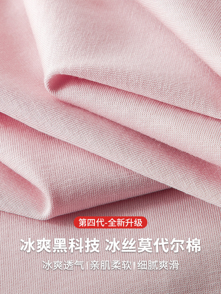 Modal Ice Silk short-sleeved T-shirt for women's summer casual half-sleeved printed top 2025 New style thin ice feel T-shirt details Picture