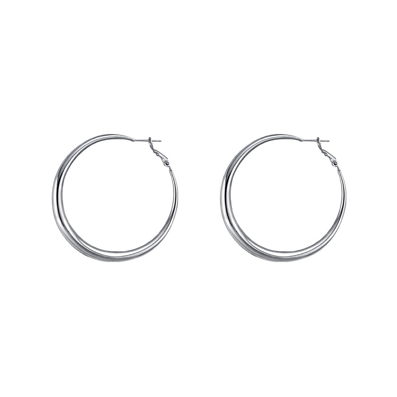 Silver pigment ring s925 silver needle ear ring for women 2024 New bestseller round face earrings, niche and high-end ring earrings Item Picture