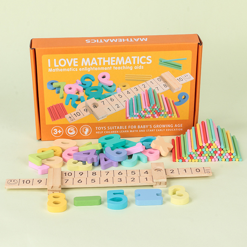 Mathematical enlightenment decomposition teaching AIDS, children's intelligence and early education, digital cognition operation, wooden toys, arithmetic decomposition ruler