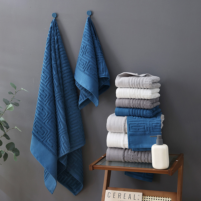 Beauty Salon Bath Towel Bath Cotton Absorbent Speed Does Not Drop Wool Xinjiang Cotton Soft Thickening Adult Bath Towel Wholesale