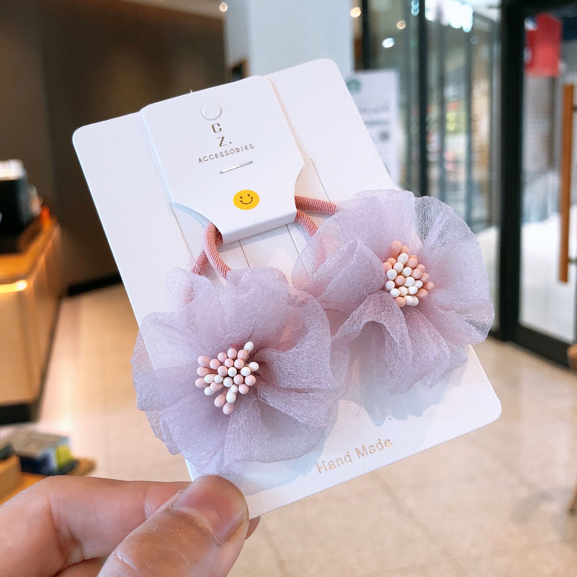 Children's Hair Accessories Korean Spring/Summer Yarn Flower Hair Circle Girl Fairy Hair Rope Flower Rubber Band Girl Pair Tie Ponytail Tie Application Scenario