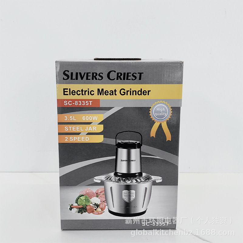 3.5L Foreign Trade Cross-Border Household Multi-Functional Stainless Steel Cup Meat Grinder, European Plug With Handle Stainless Steel Meat Grinder Application Scenario