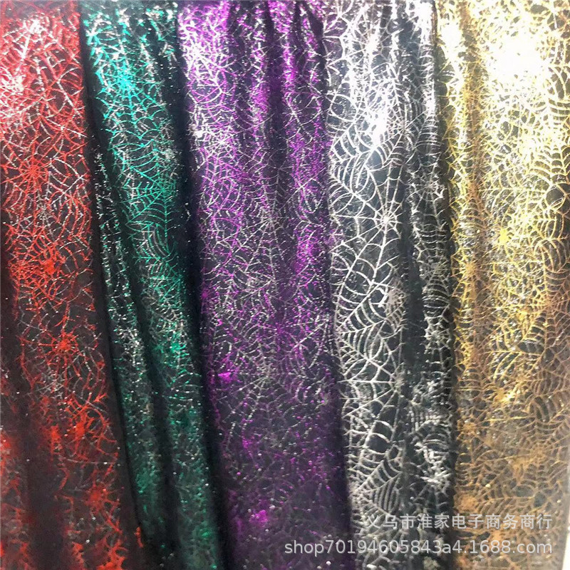 Factory direct sales of bright two-color spider web lace Halloween fabric background tablecloths, clothing accessories