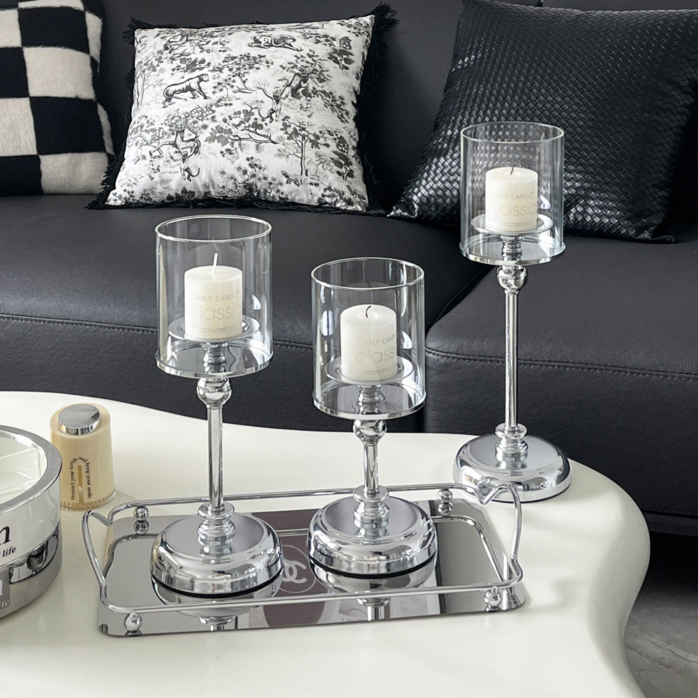 Nordic light luxury candlestick for foreign trade, retro and romantic atmosphere, candlelight dinner table, simple and modern decorative items