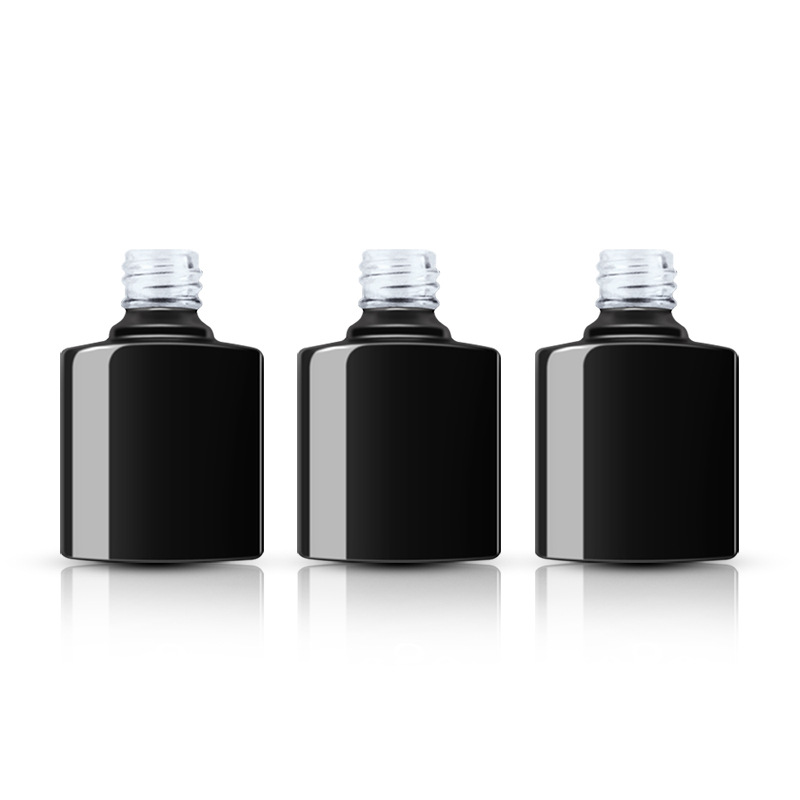 现货光疗胶分装瓶指甲油胶空瓶 93A黑色玻璃不透光甲油胶瓶子定制