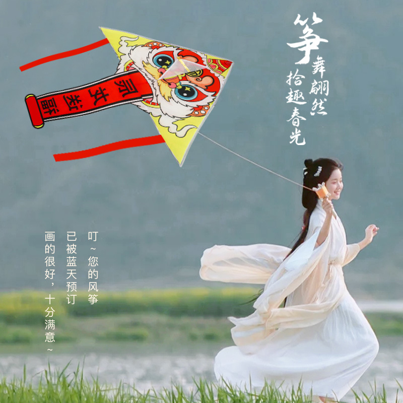 端午节新款风筝涂鸦手工传统沙燕成人金鱼醒狮儿童节diy风筝批发产品图