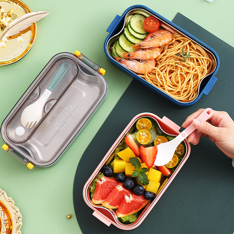 INS popular 304 stainless steel lunch box with student dormitory office lunch box, water-filled and heated adult bento box