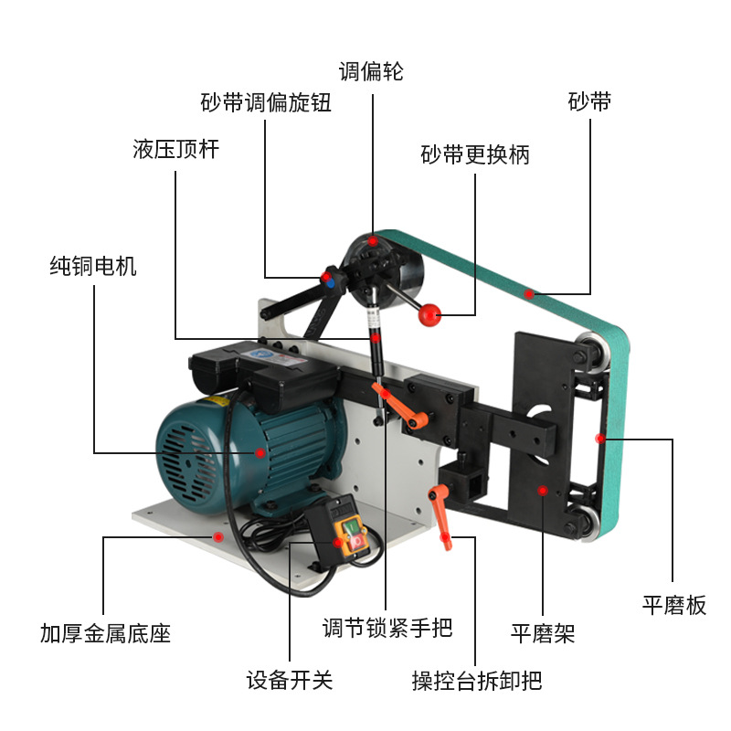 Off-The-Shelf Electric Polishing Machine Wood Grinding Grinder Sander Surface Polishing Machine Knife Sharpener Vertical Belt Sander details Picture