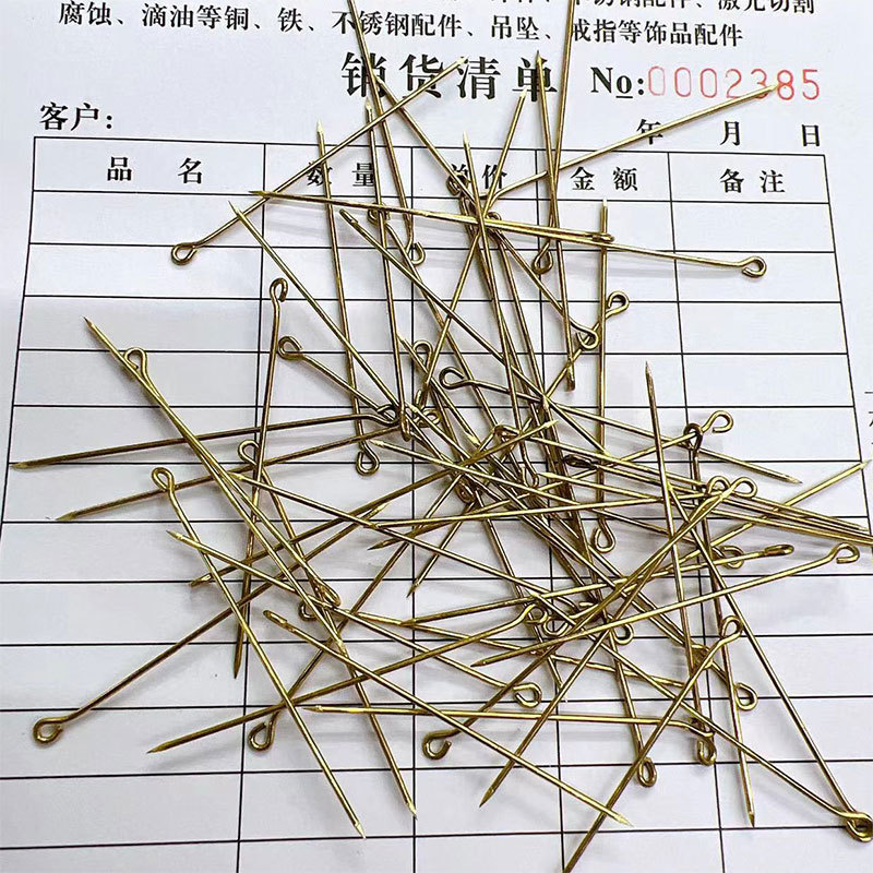 diy饰品配件材料9字针串珠配件批发九针耳环坠挂件项链吊坠九字针