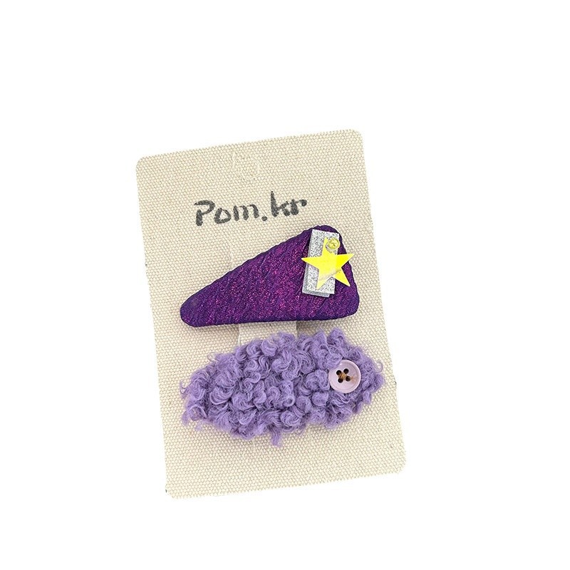 Corea nuevo diseño dibujos animados lindo tela niños lana hilo de punto BB clip franja clip lateral chica chica chica accesorios para el pelo Item Picture