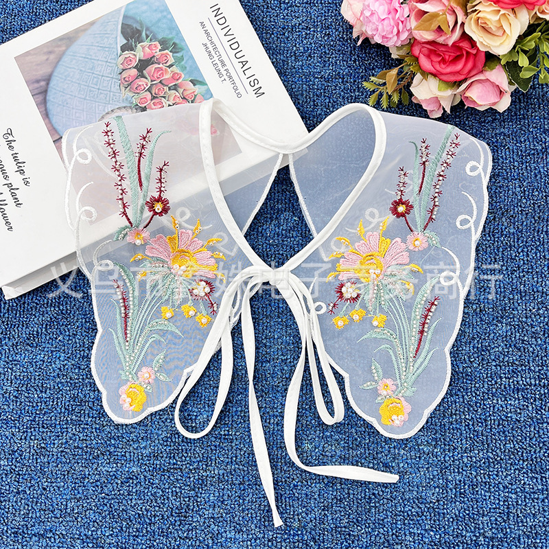 Embroidery, lace, women's shirts, sweaters, versatile collars, clothing accessories