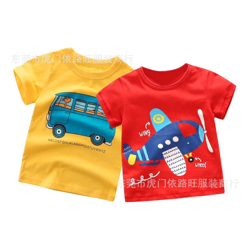 Summer low-price clearance sale of children's short-sleeved T-shirts in Korean style for foreign trade original orders. Wholesale supply of children's clothing Item Picture