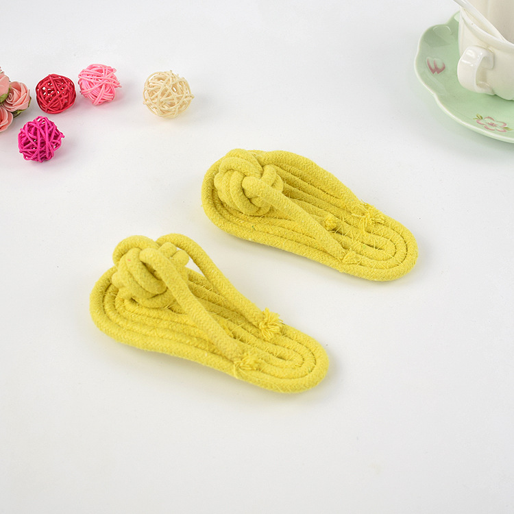 Candy-colored cotton rope slippers, woven slippers, pet cotton rope toys, biting slippers, dog toys, pet supplies details Picture