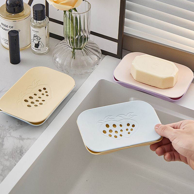 New high-appearation-level laundry soap box, soap storage rack, simple double-layer draining soap box, home bathroom details Picture