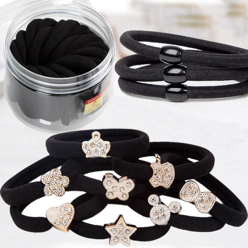 Free shipping, seamless headband, high-elasticity rubber band, hair tie, leather cover, headband, seamless hair tie Specification image
