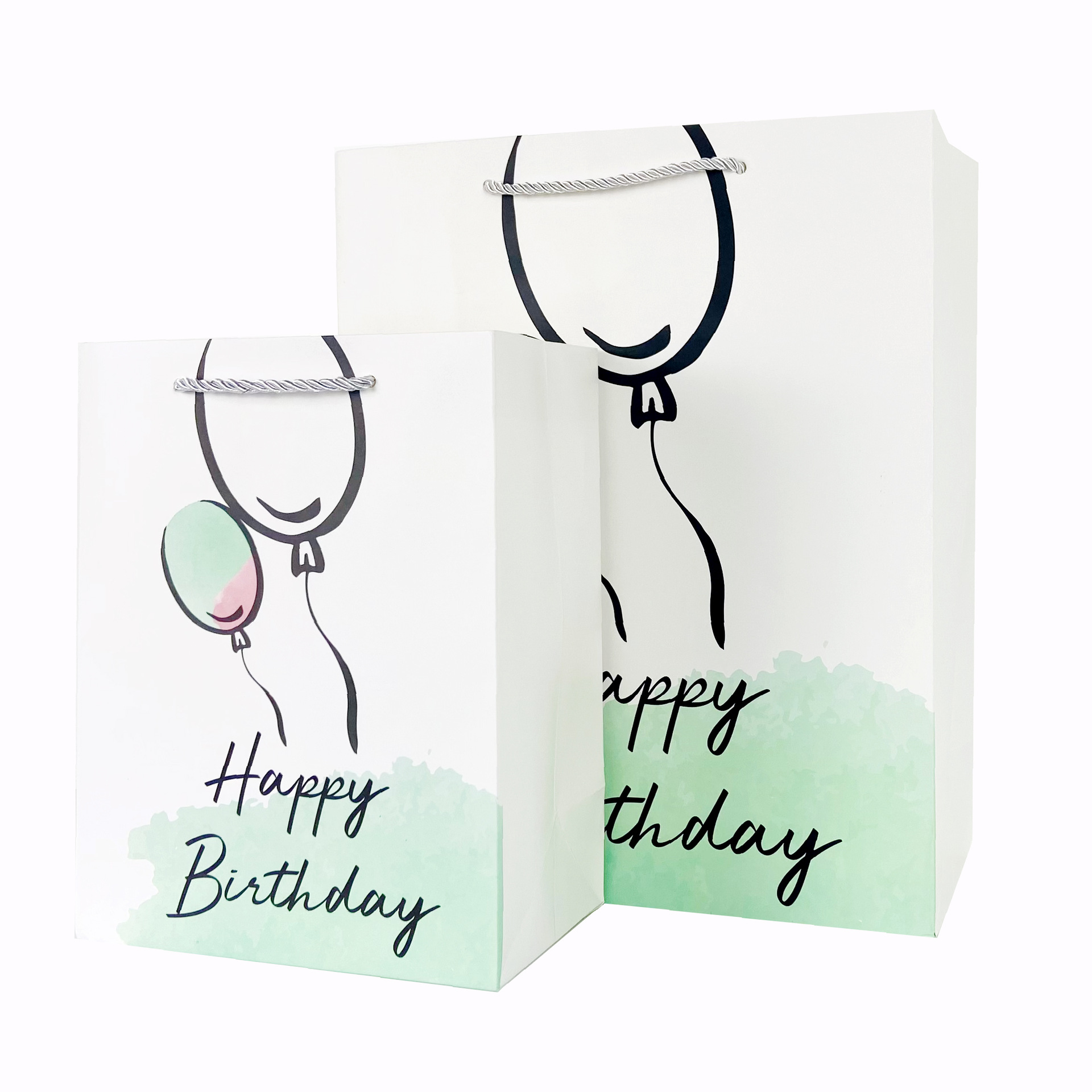 Baisite Packaging Happy Birthday Cartoon Gift Bag, Cute little cat hand-held paper bag, birthday return gift bag, gift bag details Picture