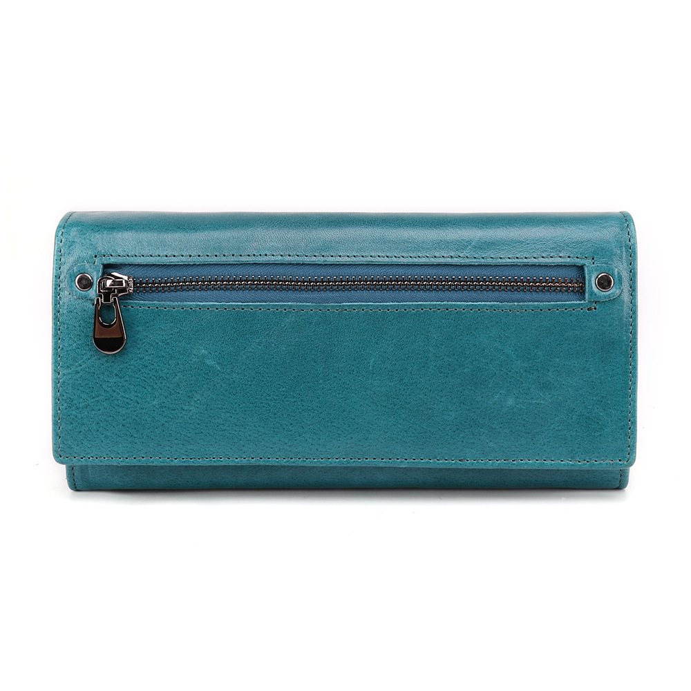 New Women's Leather Wallet Korean Version Fashion Multi-Card Rfid Long Wallet Multi-Function Mobile Phone Clutch Bag Specification drawing