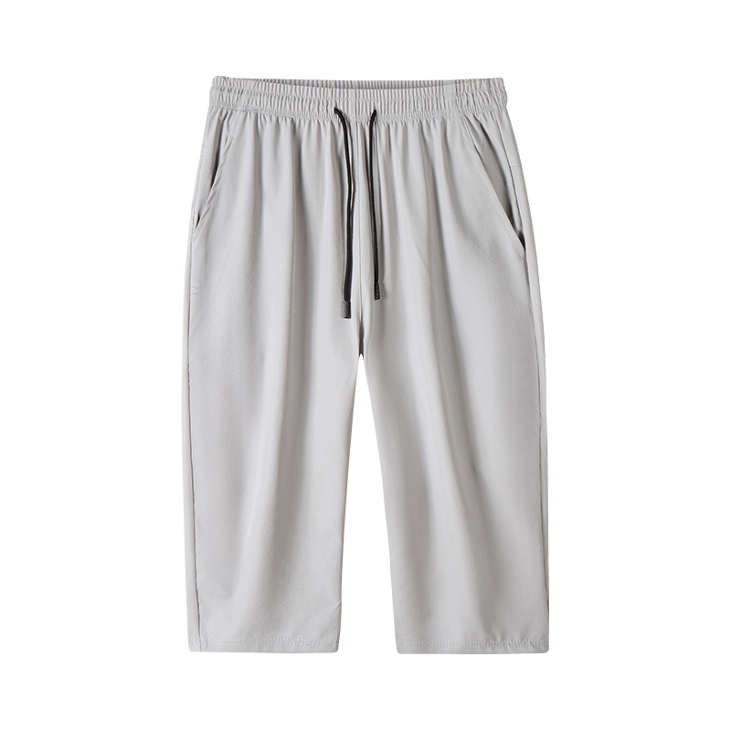 Ice Silk Seven-inch Pants for men 2024 Summer, a thin and trendy brand, loose beach pants for men, sporty and casual shorts for men Item Picture
