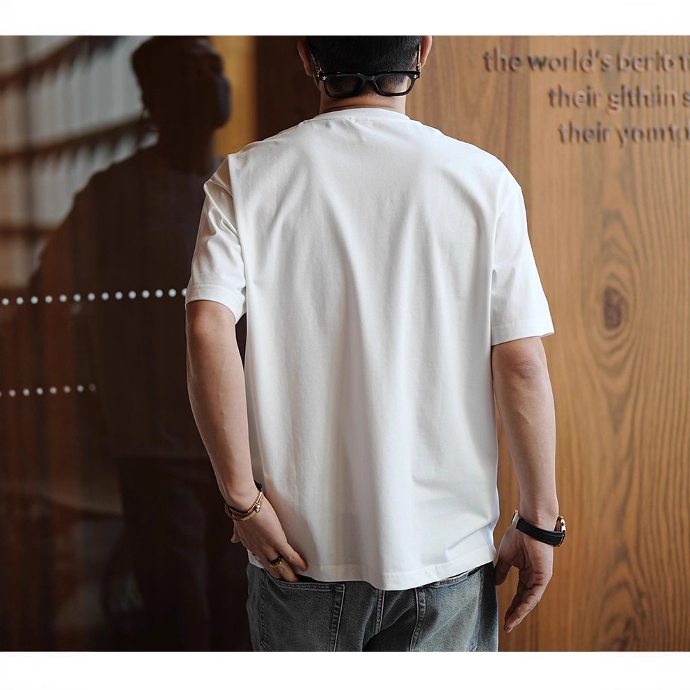 Customized asymmetrical pocket design T-shirts for Paraguay, Venezuela and Guyana based on your provided samples. Super Factory details Picture