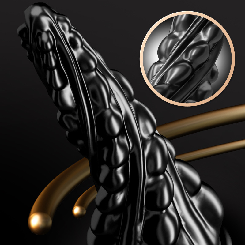 Foreign trade cross-border wild SM rough large anal plug women's front and back dual-use large-sized prostate massager Specification drawing