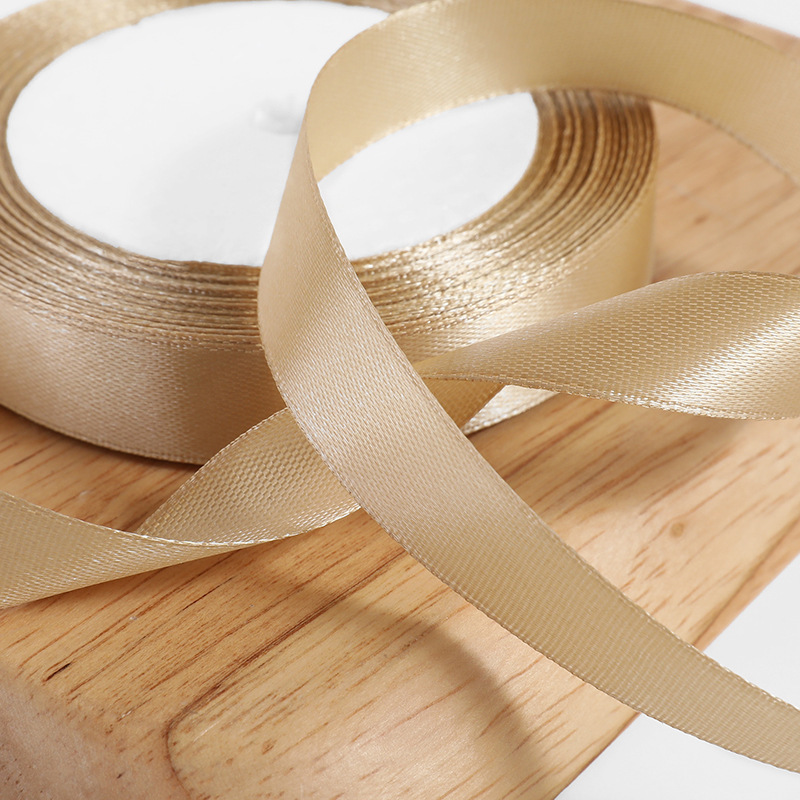 Champagne Gold Packaging Flower Ribbon Bow Ribbon Polyester Ribbon Gift Box Ribbon Jacquard Ribbon Wholesale details Picture