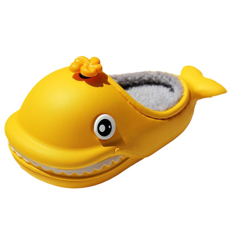 Children's cotton slippers for autumn and winter, indoor waterproof and anti-slip for boys and girls, boys' home winter woolen slippers, baby cotton shoes Item Picture