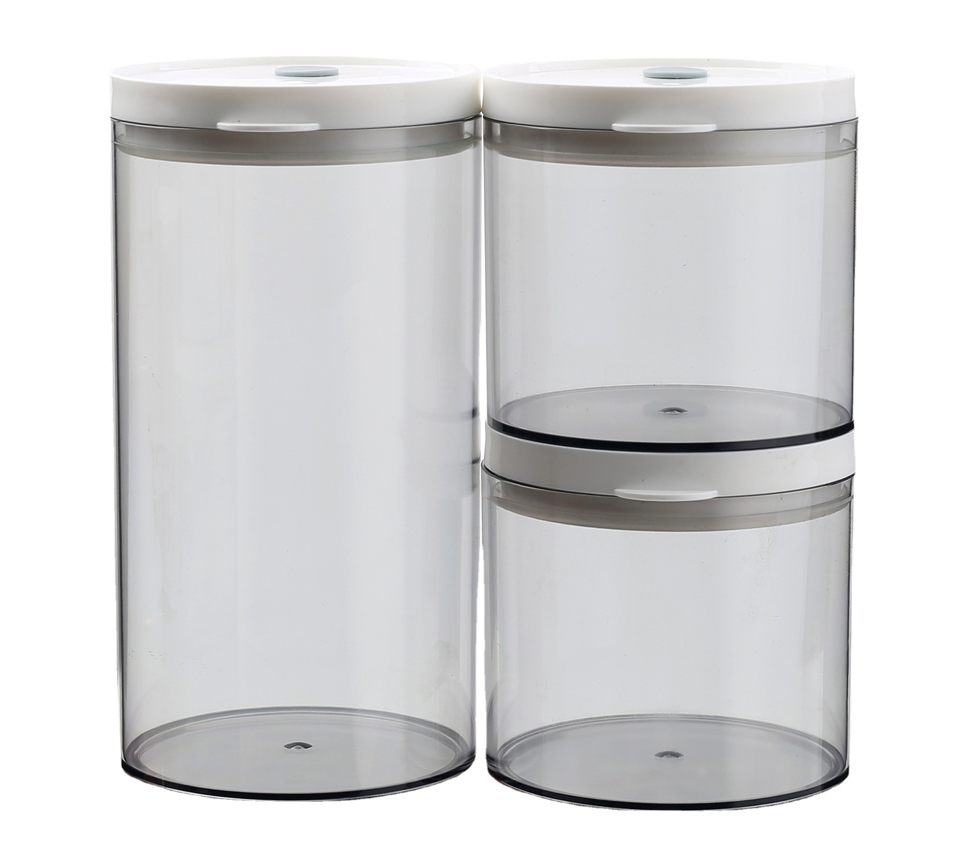 Wholesale transparent plastic circular sealed cans, food cans, large-capacity kitchen storage cans, dried fruit and snack storage cans Item Picture