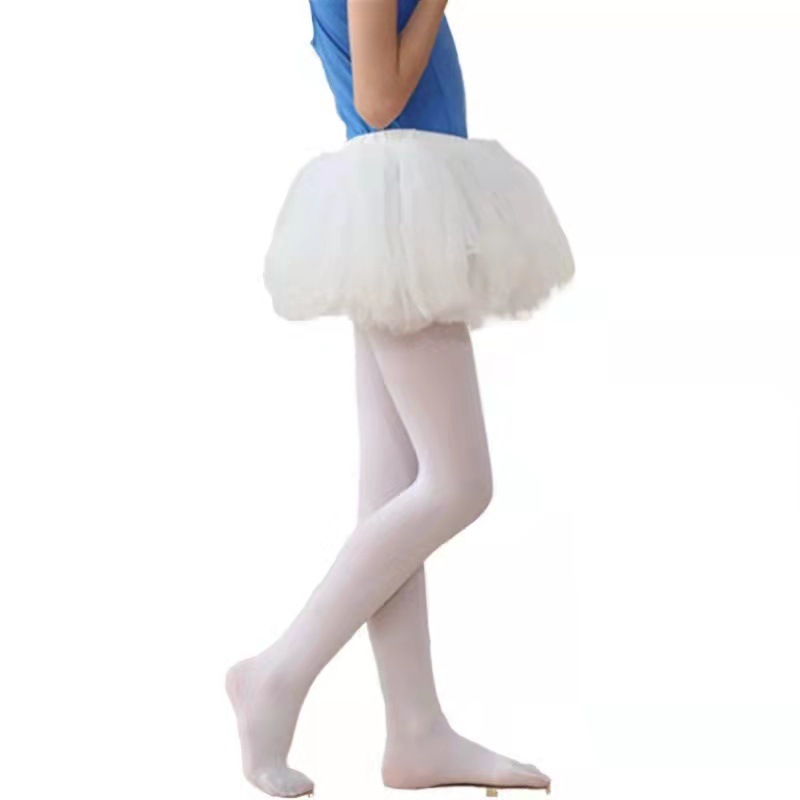厂家批发春夏薄款儿童舞蹈袜80d天鹅绒白色连裤袜女童芭蕾舞大袜详情图5